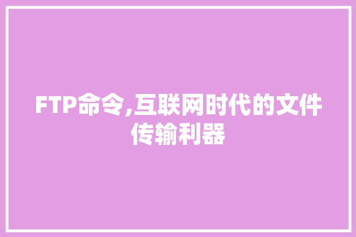 FTP命令,互联网时代的文件传输利器