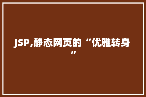 JSP,静态网页的“优雅转身” 必应SEO