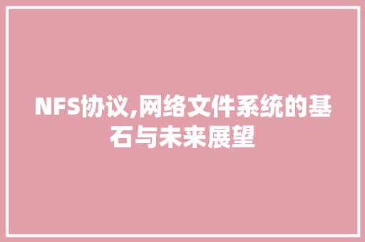 NFS协议,网络文件系统的基石与未来展望 百度SEO