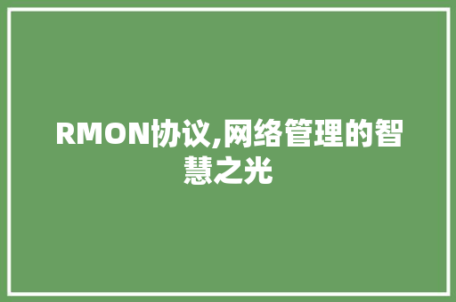RMON协议,网络管理的智慧之光 搜狗SEO