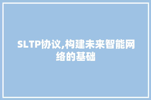 SLTP协议,构建未来智能网络的基础 GoogleSEO