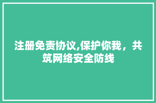 注册免责协议,保护你我，共筑网络安全防线 百度SEO