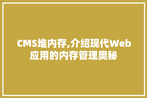 CMS堆内存,介绍现代Web应用的内存管理奥秘