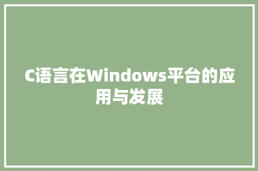 C语言在Windows平台的应用与发展 必应SEO