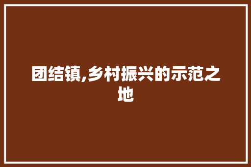 团结镇,乡村振兴的示范之地 百度SEO