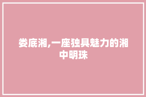 娄底湘,一座独具魅力的湘中明珠 GoogleSEO