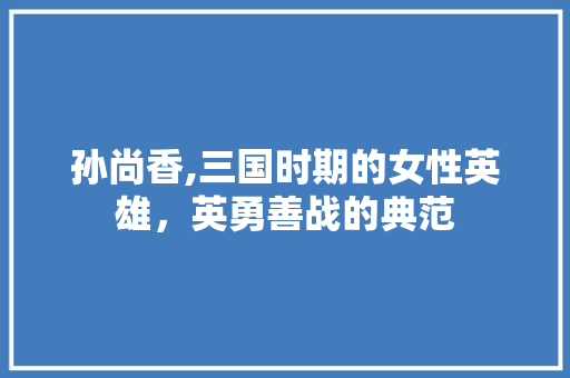 孙尚香,三国时期的女性英雄，英勇善战的典范