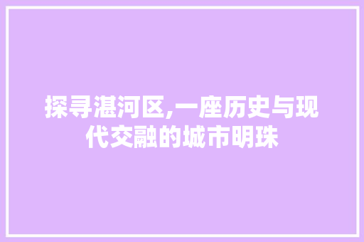 探寻湛河区,一座历史与现代交融的城市明珠 神马SEO