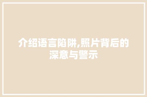 介绍语言陷阱,照片背后的深意与警示 必应SEO