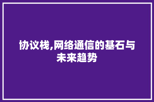 协议栈,网络通信的基石与未来趋势 神马SEO