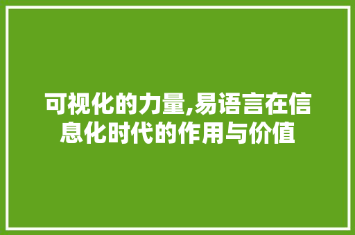 可视化的力量,易语言在信息化时代的作用与价值 GoogleSEO