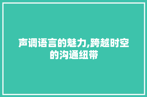 声调语言的魅力,跨越时空的沟通纽带 百度SEO