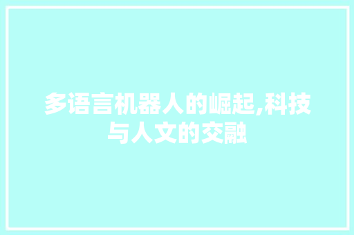 多语言机器人的崛起,科技与人文的交融