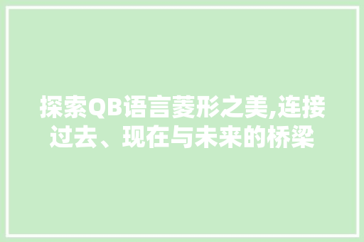 探索QB语言菱形之美,连接过去、现在与未来的桥梁