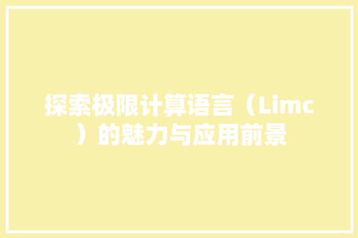探索极限计算语言（Limc）的魅力与应用前景 必应SEO