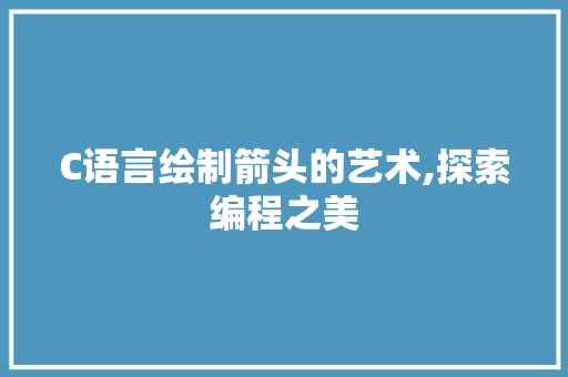 C语言绘制箭头的艺术,探索编程之美 百度SEO