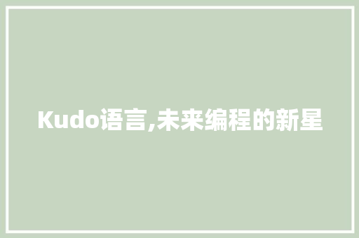 Kudo语言,未来编程的新星 必应SEO