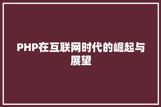 PHP在互联网时代的崛起与展望 百度SEO