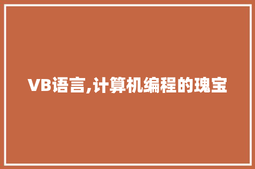 VB语言,计算机编程的瑰宝 百度SEO