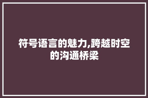 符号语言的魅力,跨越时空的沟通桥梁 百度SEO