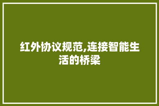 红外协议规范,连接智能生活的桥梁 必应SEO