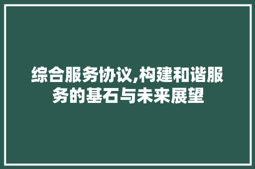 综合服务协议,构建和谐服务的基石与未来展望