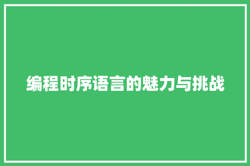 编程时序语言的魅力与挑战 GoogleSEO
