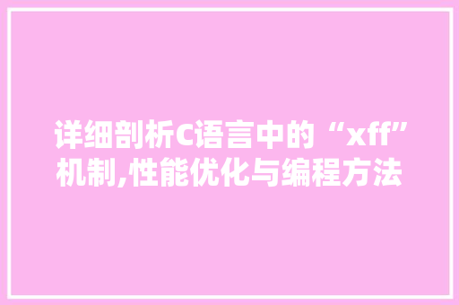 详细剖析C语言中的“xff”机制,性能优化与编程方法 搜狗SEO