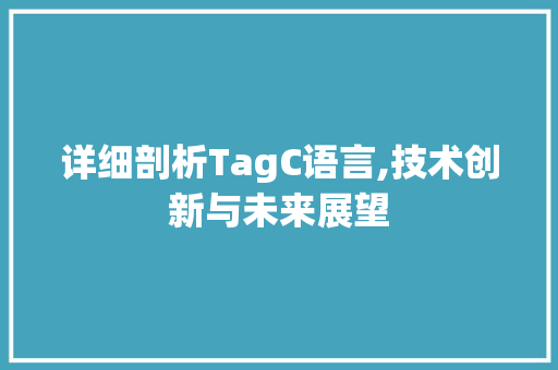 详细剖析TagC语言,技术创新与未来展望 搜狗SEO