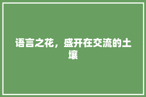 语言之花，盛开在交流的土壤 神马SEO