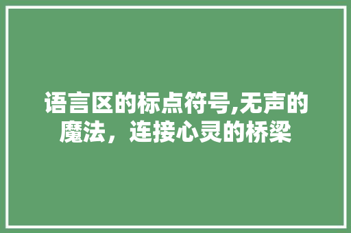 语言区的标点符号,无声的魔法，连接心灵的桥梁