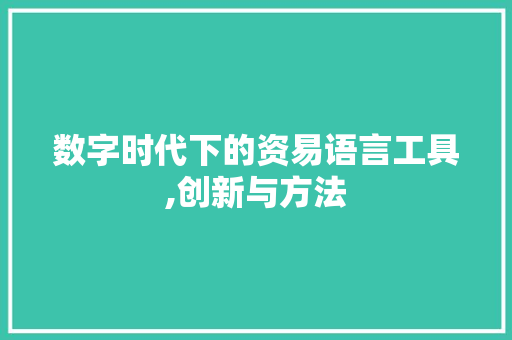 数字时代下的资易语言工具,创新与方法 百度SEO