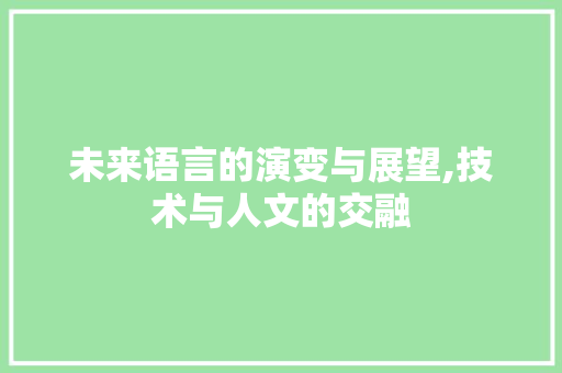 未来语言的演变与展望,技术与人文的交融 GoogleSEO