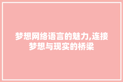 梦想网络语言的魅力,连接梦想与现实的桥梁