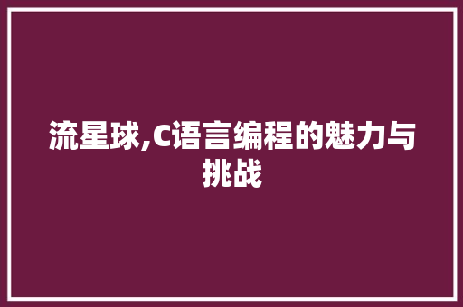 流星球,C语言编程的魅力与挑战 百度SEO