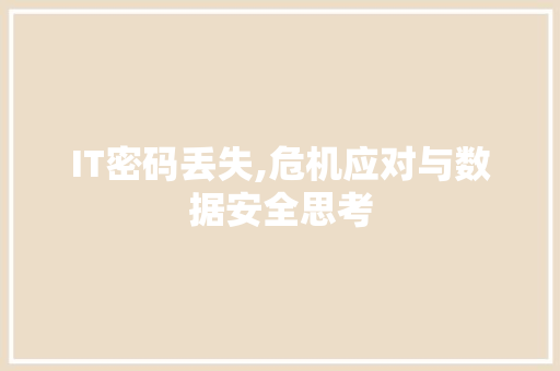 IT密码丢失,危机应对与数据安全思考