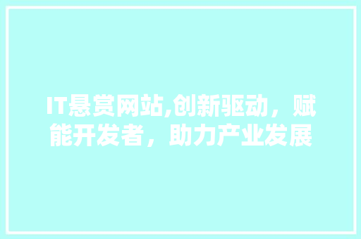IT悬赏网站,创新驱动，赋能开发者，助力产业发展