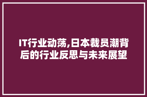 IT行业动荡,日本裁员潮背后的行业反思与未来展望