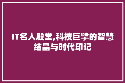 IT名人殿堂,科技巨擘的智慧结晶与时代印记