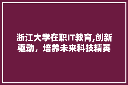 浙江大学在职IT教育,创新驱动，培养未来科技精英 必应SEO