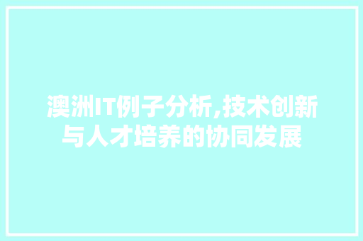 澳洲IT例子分析,技术创新与人才培养的协同发展