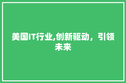 美国IT行业,创新驱动，引领未来 必应SEO