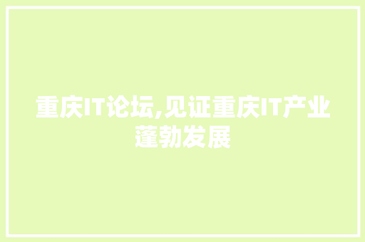 重庆IT论坛,见证重庆IT产业蓬勃发展 必应SEO