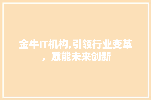 金牛IT机构,引领行业变革，赋能未来创新 GoogleSEO
