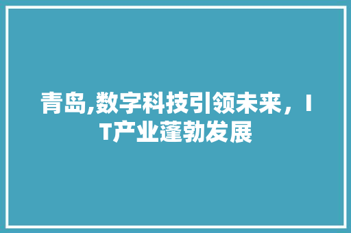 青岛,数字科技引领未来，IT产业蓬勃发展