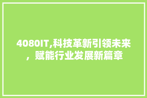 4080IT,科技革新引领未来，赋能行业发展新篇章 神马SEO