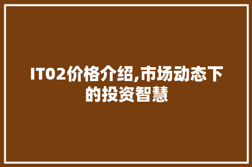 IT02价格介绍,市场动态下的投资智慧 必应SEO
