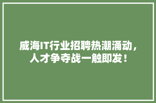 威海IT行业招聘热潮涌动，人才争夺战一触即发！