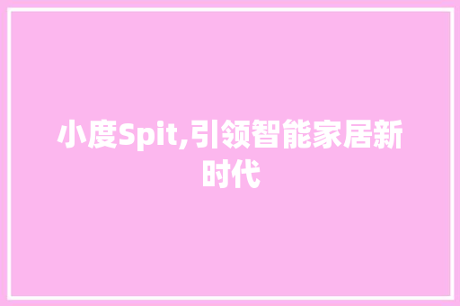 小度Spit,引领智能家居新时代 必应SEO