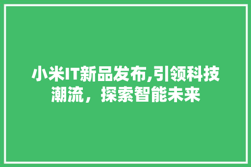 小米IT新品发布,引领科技潮流，探索智能未来 必应SEO